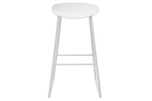 Tabourets de bar design blancs H75 cm  (lot de 2) PEBBLE