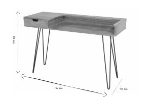 Bureau avec tiroir bois manguier massif et métal noir L116 cm VIBES