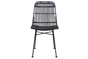 Chaises noires en rotin et métal (lot de 2) MALACCA