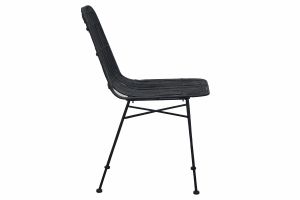 Chaises noires en rotin et métal (lot de 2) MALACCA