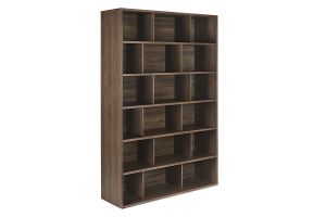 Bibliothèque scandinave finition bois foncé noyer L140 cm EPURE