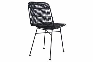 Chaises noires en rotin et métal (lot de 2) MALACCA