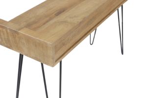 Bureau avec tiroir bois manguier massif et métal noir L116 cm VIBES