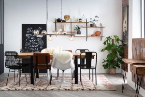 Chaises noires en rotin et métal (lot de 2) MALACCA