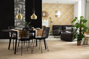 Chaises noires en rotin et métal (lot de 2) MALACCA