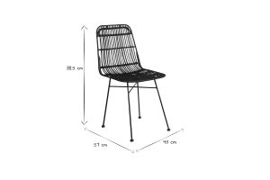 Chaises noires en rotin et métal (lot de 2) MALACCA