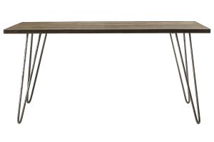 Table à manger industrielle bois manguier massif et métal L160 cm ATELIER