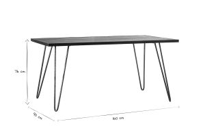 Table à manger industrielle bois manguier massif et métal L160 cm ATELIER