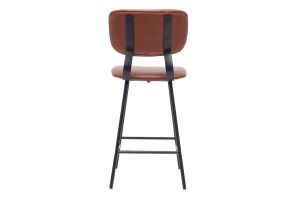 Tabourets de bar vintage marron clair avec pieds métal 65 cm (lot de 2) LAB