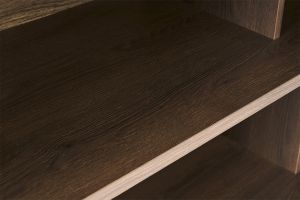 Bibliothèque scandinave finition bois foncé noyer L140 cm EPURE