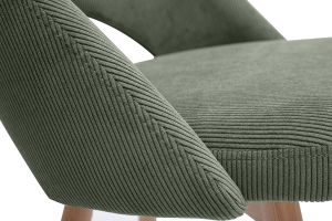 Chaises scandinaves en tissu velours côtelé vert kaki et bois clair (lot de 2) COSETTE