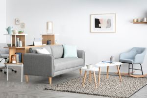 Tables basses gigognes scandinaves blanc et bois clair chêne massif (lot de 2) ARTIK