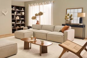 Bibliothèque scandinave finition bois foncé noyer L140 cm EPURE