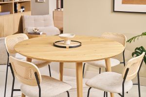 Table à manger ronde frêne D120 cm LIVIA