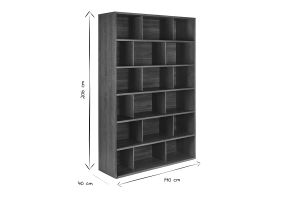 Bibliothèque scandinave finition bois foncé noyer L140 cm EPURE