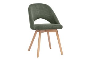 Chaises scandinaves en tissu velours côtelé vert kaki et bois clair (lot de 2) COSETTE