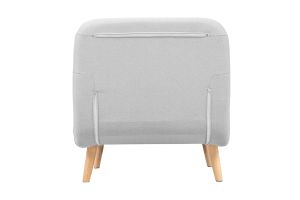 Fauteuil convertible scandinave en tissu gris clair et bois clair AMIKO