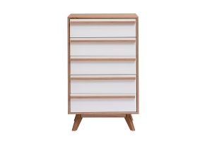 Commode chiffonnier - semainier scandinave 5 tiroirs L60 cm HELIA
