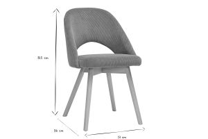 Chaises scandinaves en tissu velours côtelé vert kaki et bois clair (lot de 2) COSETTE