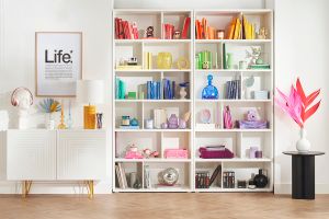 Bibliothèque design bois blanc L92 cm EPURE