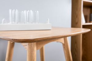 Table haute carrée frêne scandinave L60 cm BALTIK