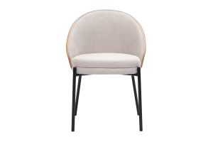 Chaises en tissu effet velours texturé beige, bois clair et métal (lot de 2) TUCSON