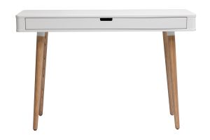 Bureau avec tiroir scandinave blanc et bois clair chêne L115 cm TOTEM