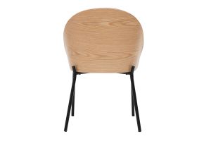 Chaises en tissu effet velours texturé beige, bois clair et métal (lot de 2) TUCSON