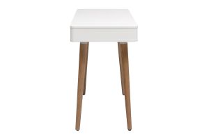 Bureau avec tiroir scandinave blanc et bois clair chêne L115 cm TOTEM
