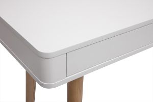 Bureau avec tiroir scandinave blanc et bois clair chêne L115 cm TOTEM