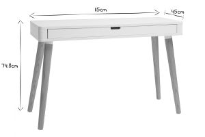 Bureau avec tiroir scandinave blanc et bois clair chêne L115 cm TOTEM