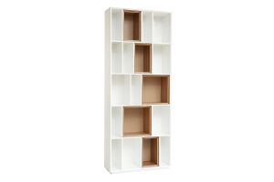 Bibliothèque modulable blanche et finition bois clair chêne L85 cm JAZZ