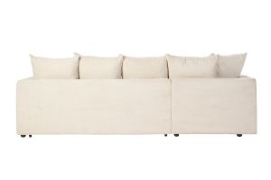 Canapé d'angle gauche convertible 4 places en tissu velours côtelé beige avec matelas 13 cm BACIO
