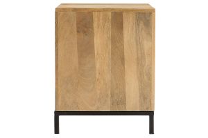 Table de chevet avec rangements industriel bois manguier massif et métal perforé RACK