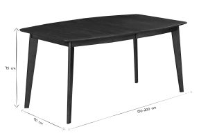 Table à manger extensible scandinave noyer L150-200 cm LEENA