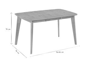 Table à manger extensible scandinave carrée placage chêne L90-130 cm LEENA