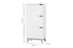 Meuble de rangement haut blanc et bois clair 3 portes L60 cm LEENA