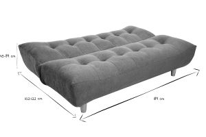 Canapé convertible scandinave 3 places en tissu chenille vert kaki et bois clair YUMI
