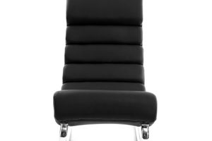 Rocking chair design noir et acier chromé TAYLOR