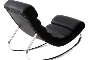 Rocking chair design noir et acier chromé TAYLOR