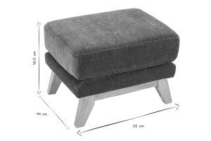 Pouf repose-pieds scandinave en tissu effet velours vert kaki et bois clair OSLO