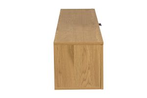 Rangement mural finition bois clair et cannage rotin 1 porte L135 cm MANILLE