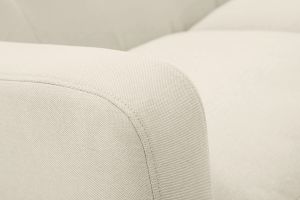 Canapé scandinave 2 places en tissu beige et bois clair LUNA