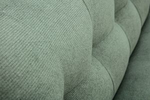 Canapé convertible scandinave 3 places en tissu chenille vert kaki et bois clair YUMI