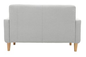 Canapé scandinave 2 places en tissu gris clair et bois clair LUNA