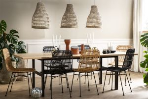Chaises en rotin et métal noir (lot de 2) MALACCA