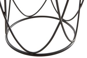 Table d'appoint ronde bois clair chêne et métal noir D42 cm LACE