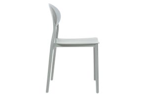 Chaises design empilables gris clair intérieur - extérieur (lot de 2) ANNA