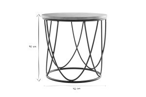 Table d'appoint ronde bois clair chêne et métal noir D42 cm LACE