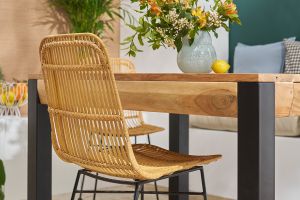 Chaises en rotin et métal noir (lot de 2) MALACCA